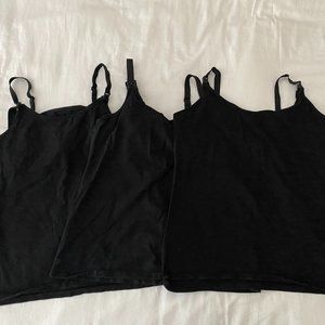 Set of Three Nursing Tank Tops Black M/L